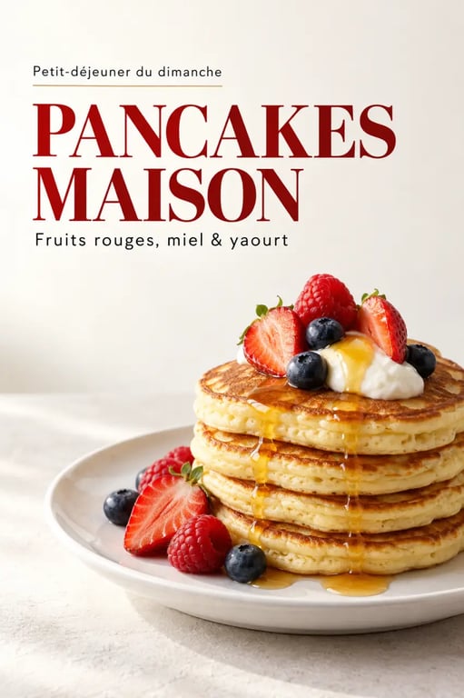 Gospi.fr recettes de cuisine : pancakes maison moelleux aux fruits rouges