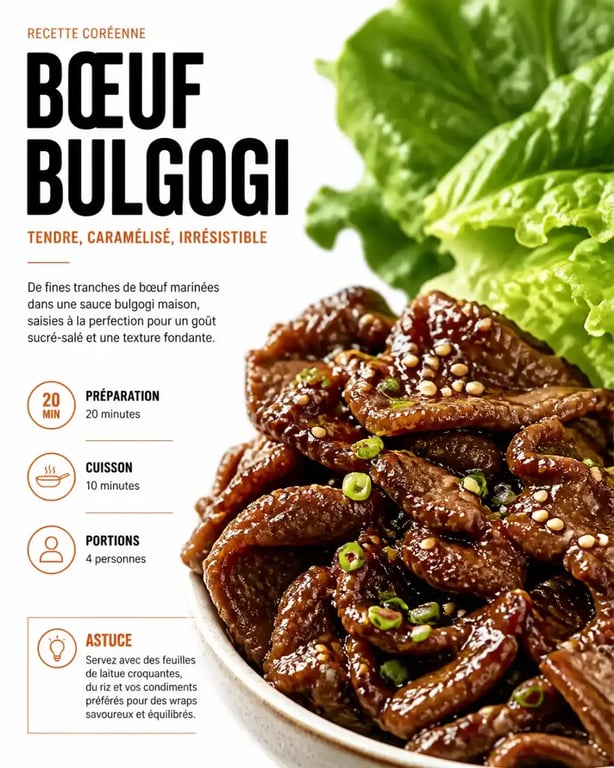 Recette coréenne de bulgogi de bœuf mariné