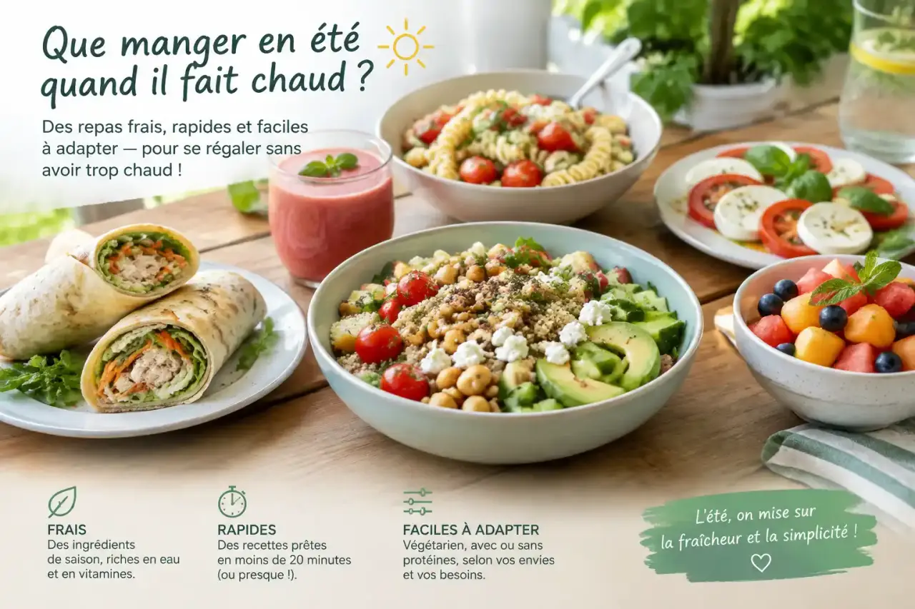 Que manger en été quand il fait chaud ? Des repas frais, rapides et faciles à adapter