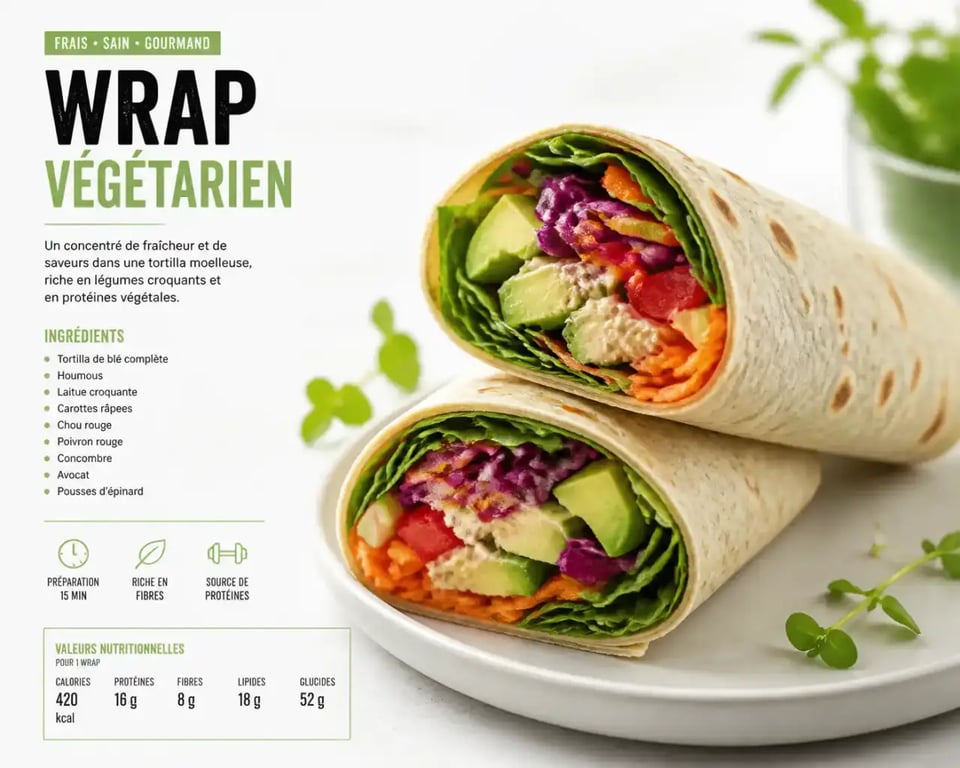 Recette de wrap végétarien facile pour un repas style routier