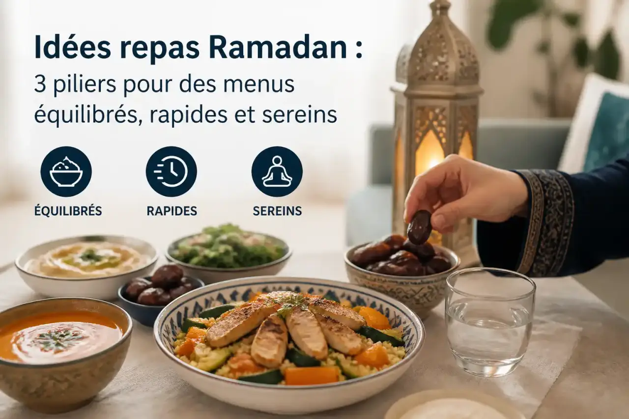 Idées repas Ramadan : 3 piliers pour des menus équilibrés, rapides et sereins