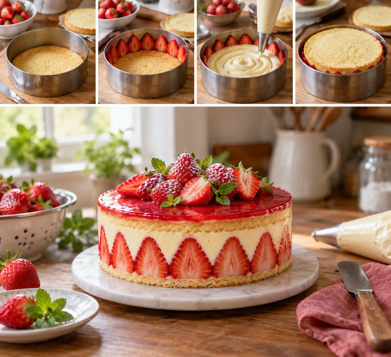 La Cuisine d’Annie : retrouvez le fraisier et suivez chaque étape du montage
