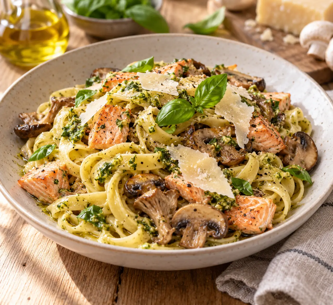 Tagliatelles : recettes faciles au saumon, aux champignons et au pesto sans sauce qui sèche