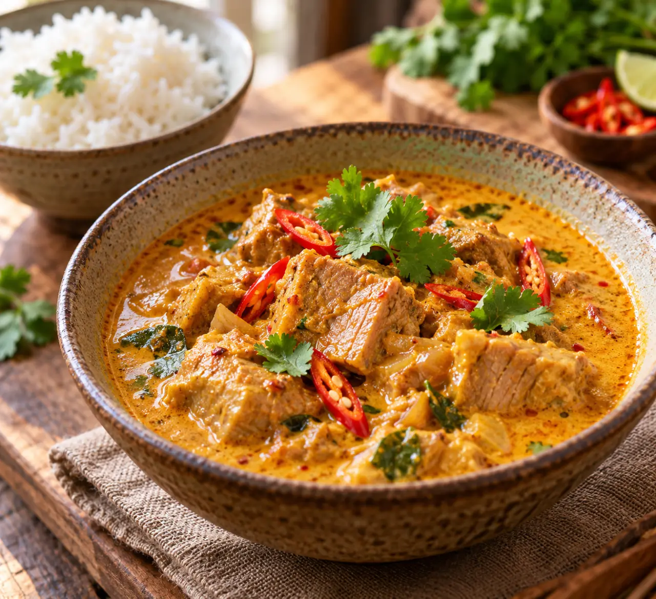 Porc au curry : une base au lait de coco, 40 minutes pour une viande tendre