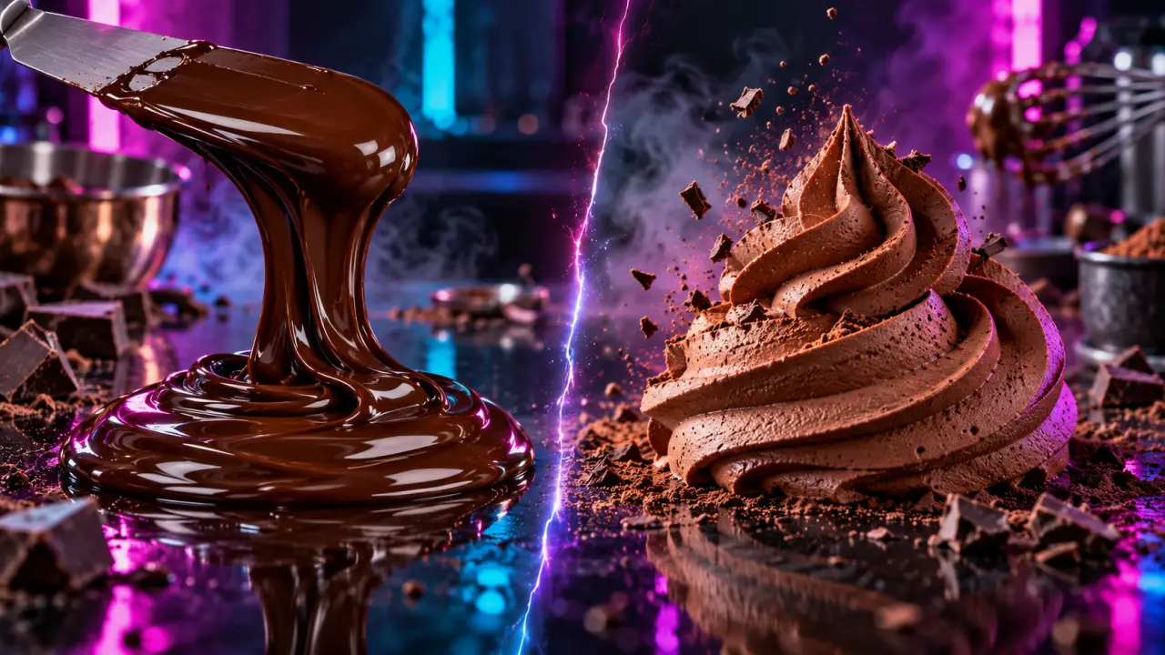 Ganache chocolatée aux textures contrastées dans un dessert gastronomique