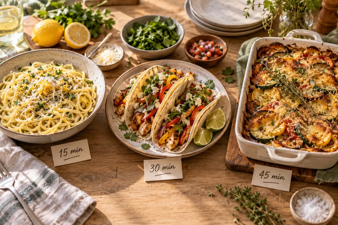 Idées repas pour ce soir : choisissez d’abord selon votre temps de cuisson